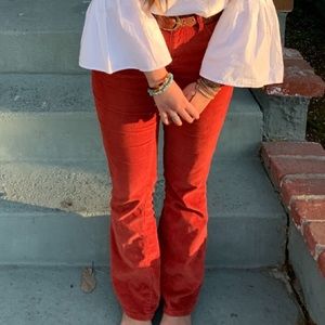 Boho Flare corduroy burnt orange jeans